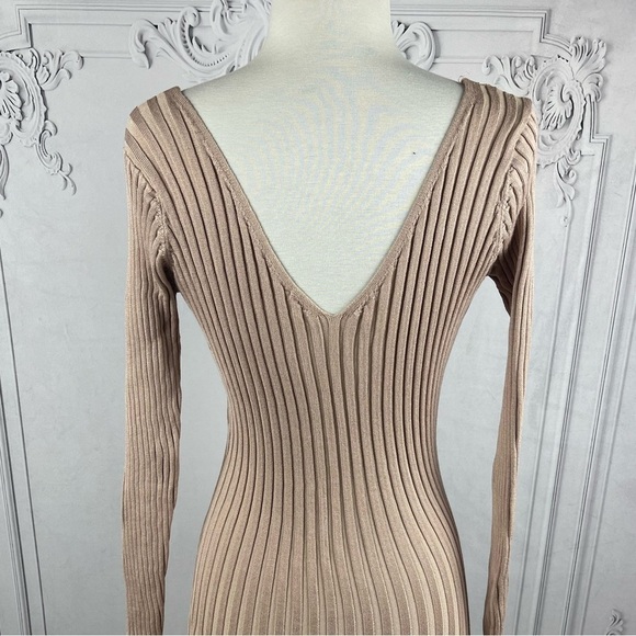 Kathy Ribbed Knit Long Sleeve Midi Sweater Dress - Picture 2 of 7